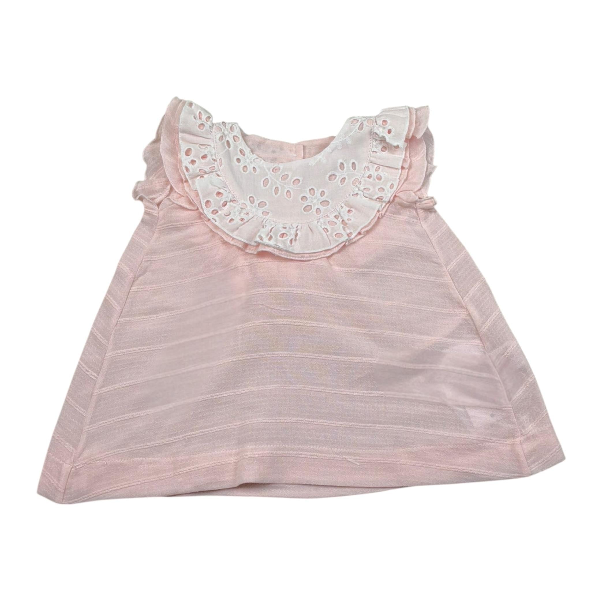 Babyvip Abito Giromanica Tinta Unita con Colletto per Neonata T1394 ROSA BABYVIP 