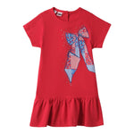 I Do Abito Tinta Unita con Stampa per Neonata 4B547 ROSSO I DO 