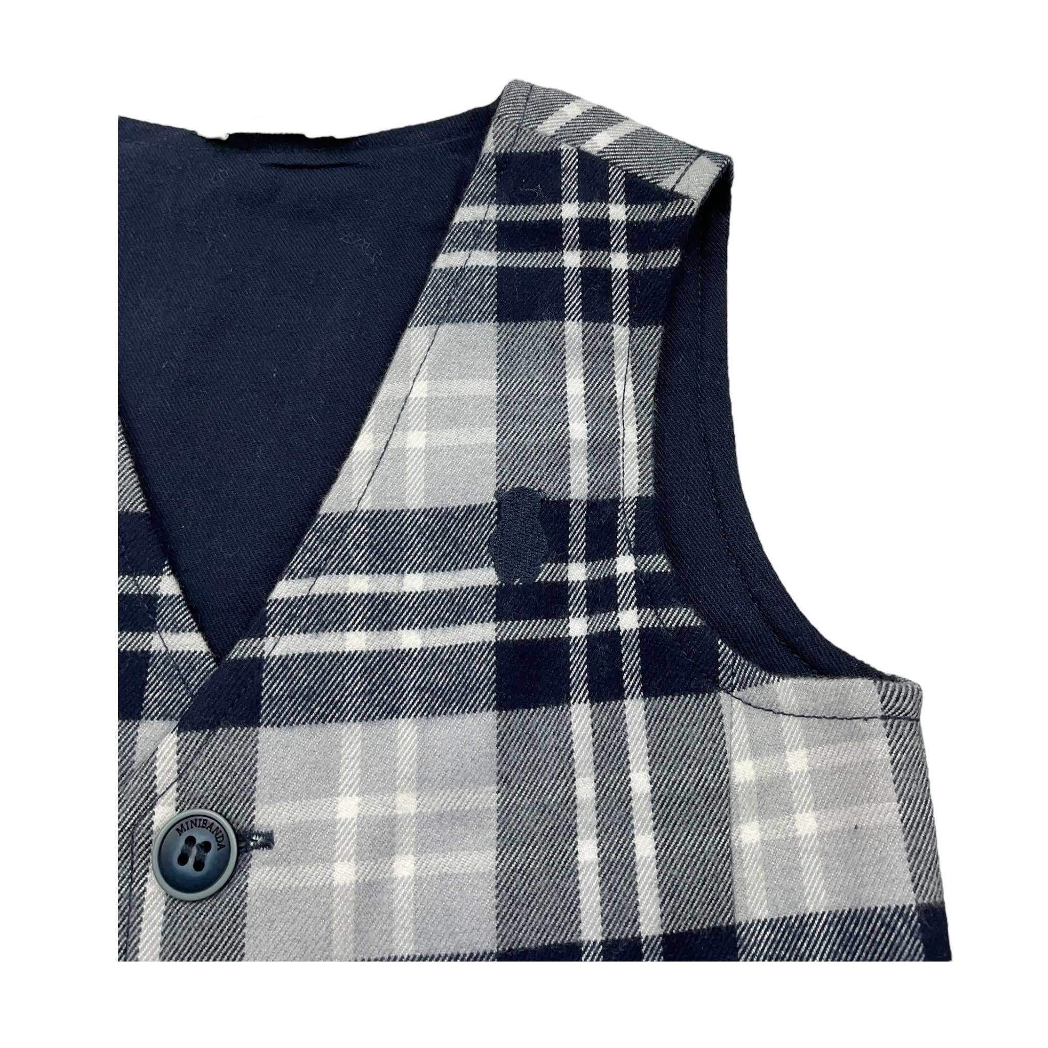 MINI BANDA gilet fantasia quadri Blu per Neonato 35688 BLU MINI BANDA 