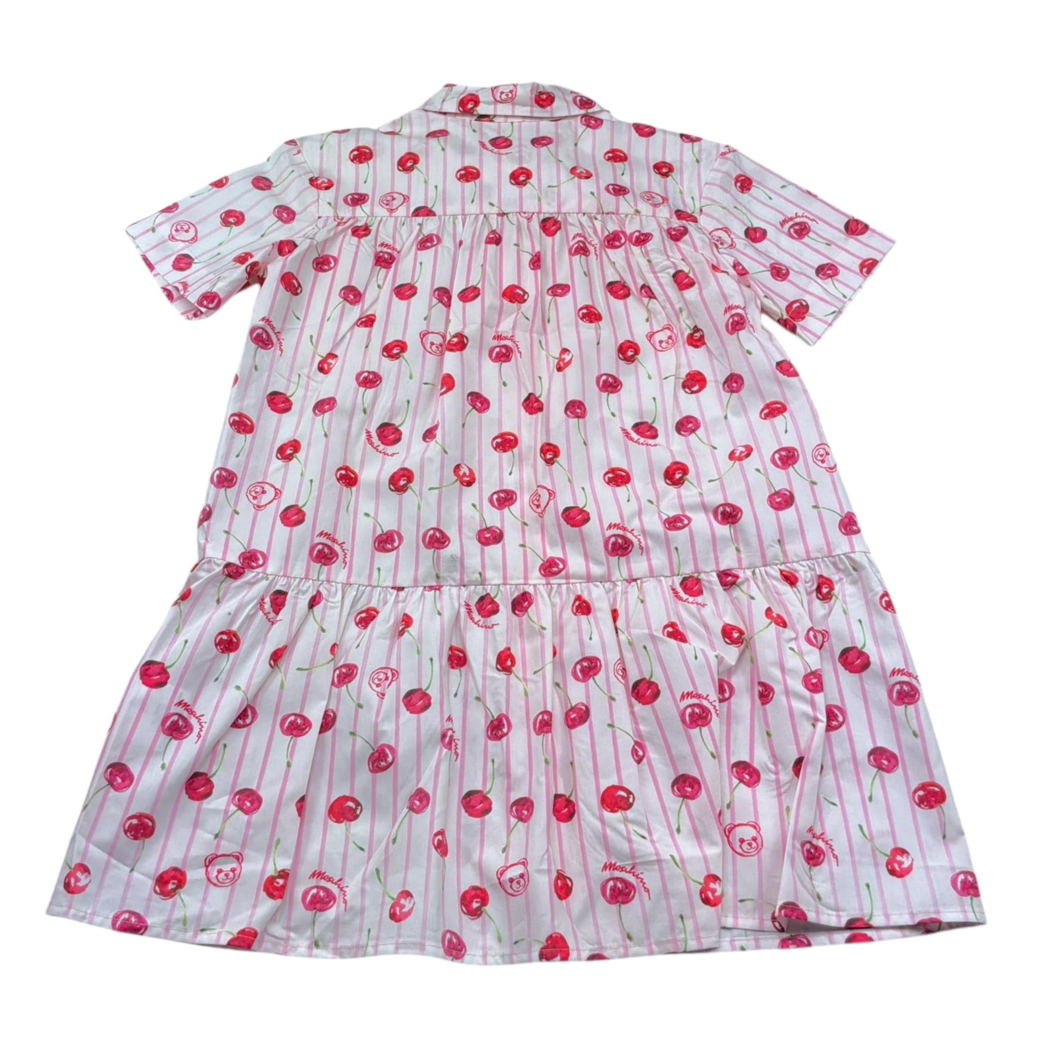 Moschino Abito Tinta Unita Mezza Manica con Fantasia A Righe per Bambina HDV0HG ROSA MOSCHINO 