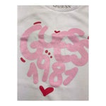 Guess T-Shirt Girocollo Tinta Unita con Logo per Bambina K5RI02K6YW4 BIANCO GUESS 