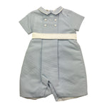 La Stupenderia Pagliaccetto Tinta Unita con Fantasia A Righe per Neonato CBPG53 AZZURRO LA STUPENDERIA 