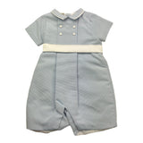 La Stupenderia Pagliaccetto Tinta Unita con Fantasia A Righe per Neonato CBPG53 AZZURRO LA STUPENDERIA 