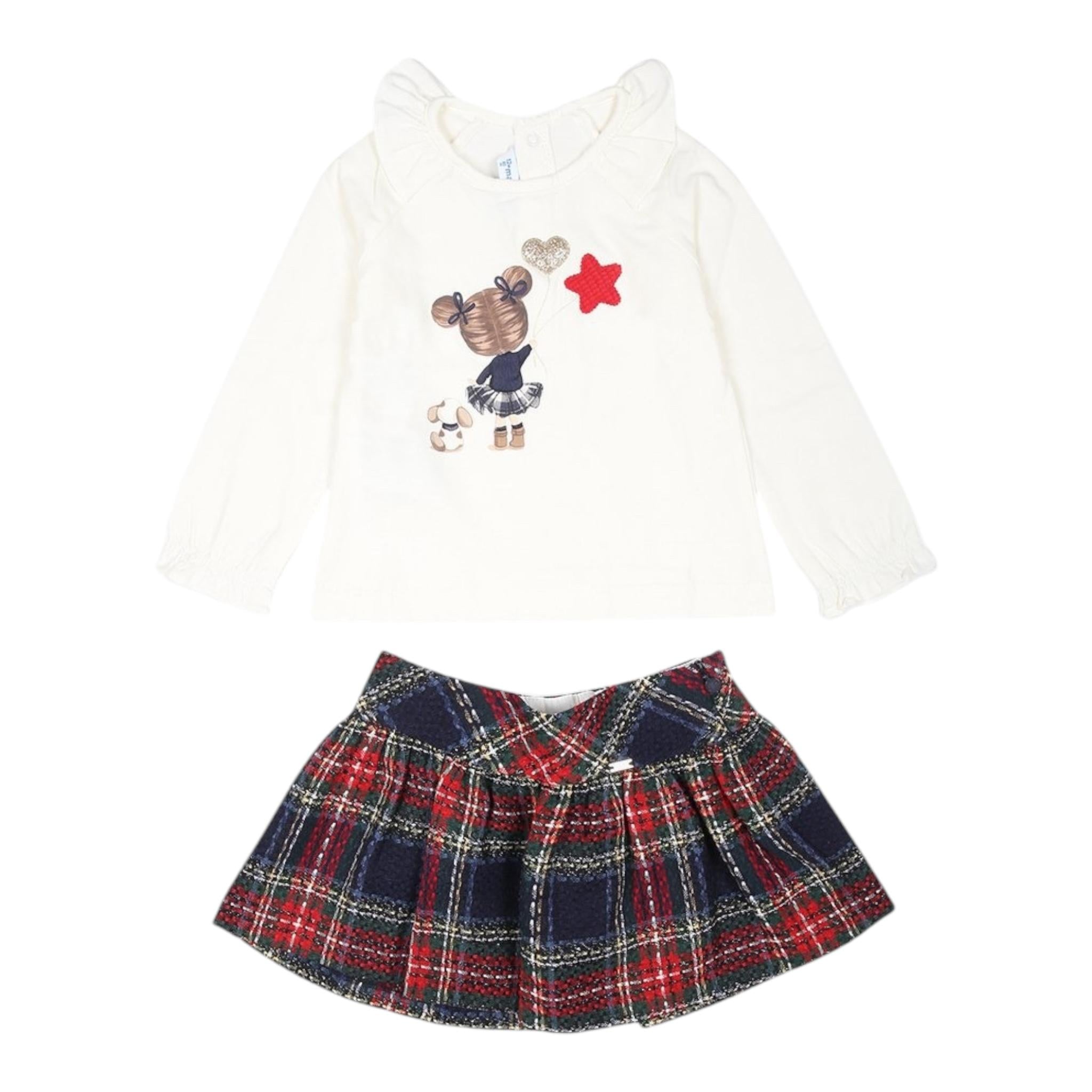 MAYORAL completo 2 pezzi shirt-gonna Bianco per Bambina 2927 BIANCO MAYORAL 