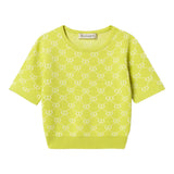 Twinset T-Shirt In Maglia Tinta Unita Logata per Bambina 251GJ3QX1X GIALLO TWINSET 