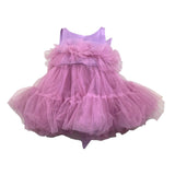 La Stupenderia Abit Tinta Unita Giromanica Con Tulle Lilla Per Bambina