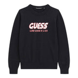 Guess Maglia Tinta Unita Girocollo con Stampa per Bambino L5RR01Z2BBO NERO GUESS 