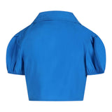 Marc Ellis Camicia Mezza Manica Tinta Unita Con Zip Cobalto Per Bambina
