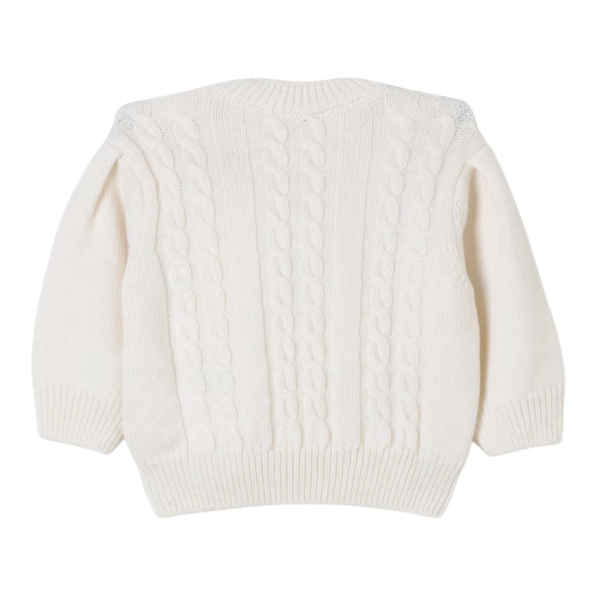 ELISABETTA FRANCHI maglia girocollo tinta unita con ricami Panna per Bambina EFMA140 PANNA ELISABETTA FRANCHI 