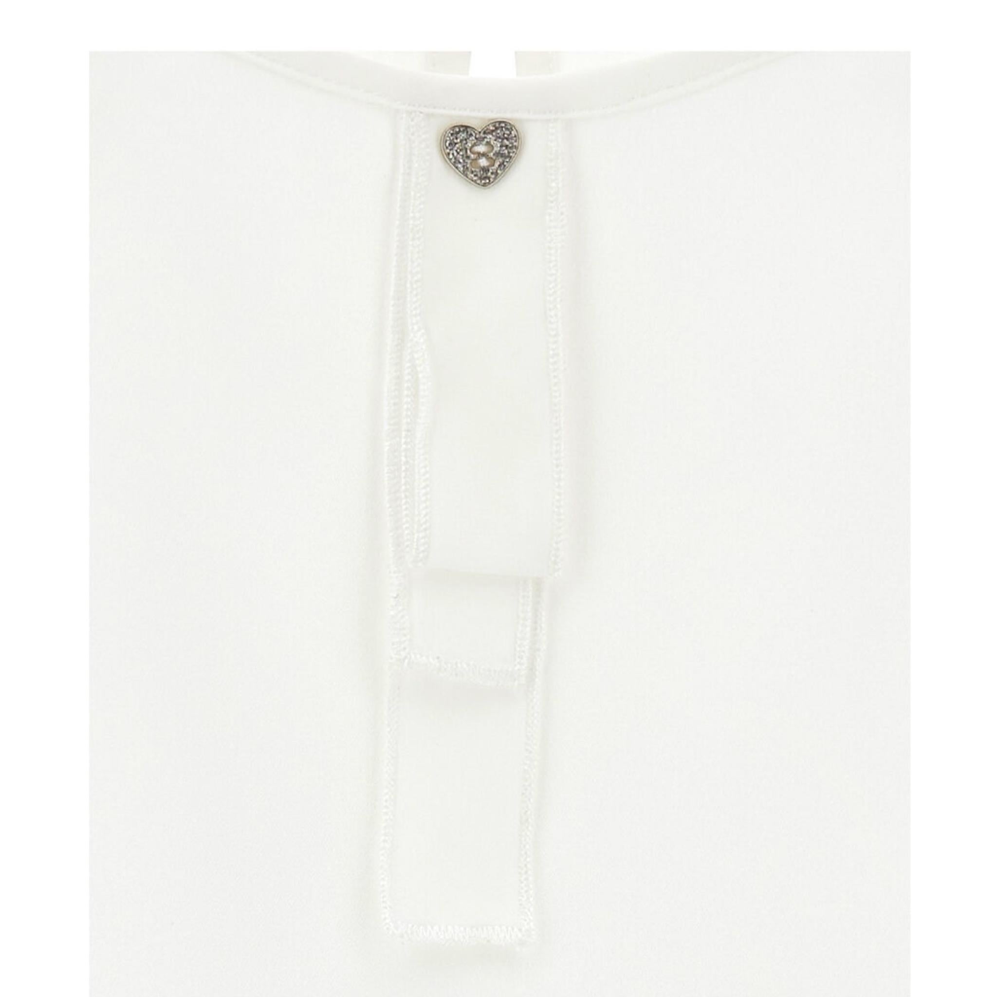 Monnalisa Camicia Mezza Manica Tinta Unita per Bambina 79E610X BIANCO MONNALISA 