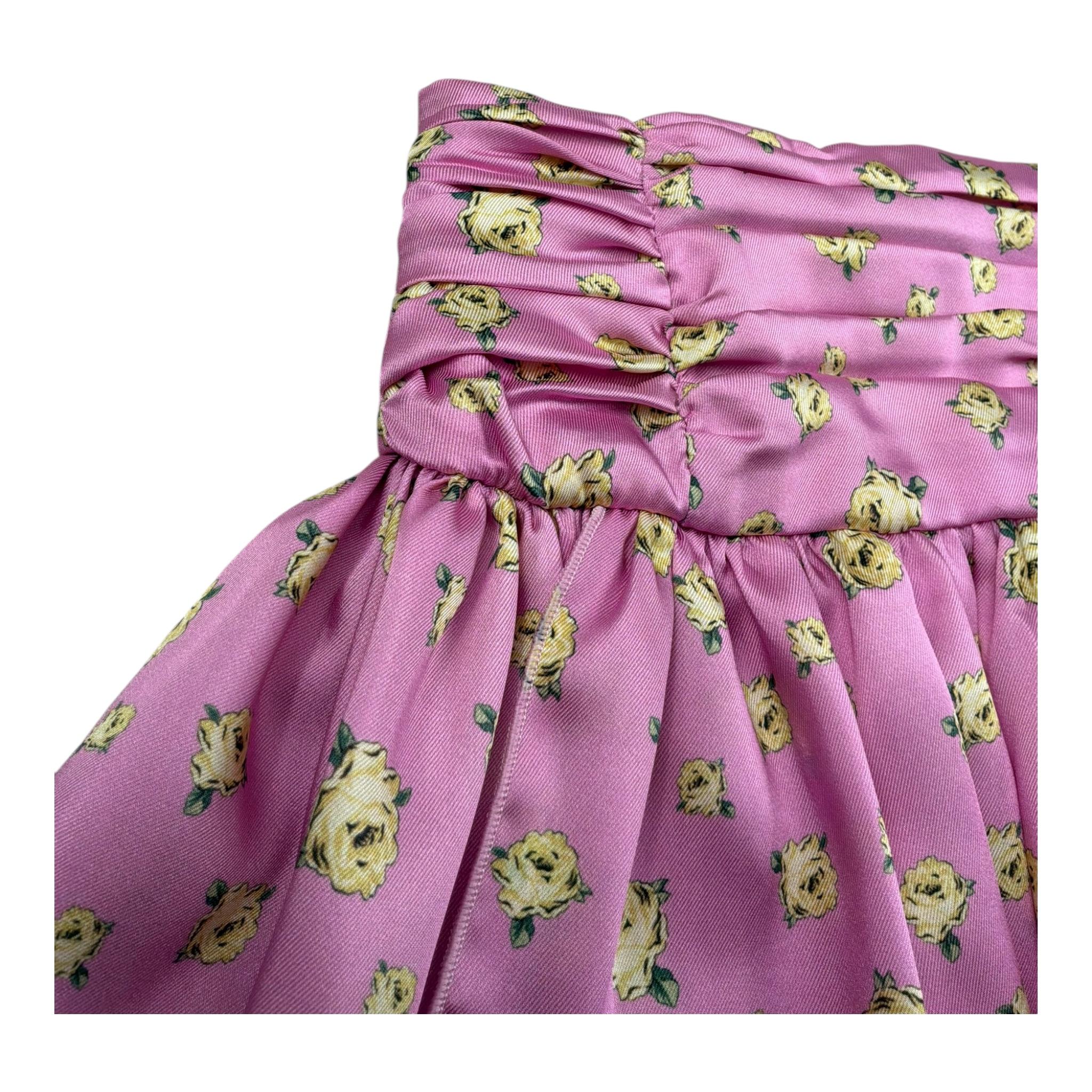 M+E' Gonna Tinta Unita con Stampa Floreale per Bambina UE1745 ROSA M+E' 