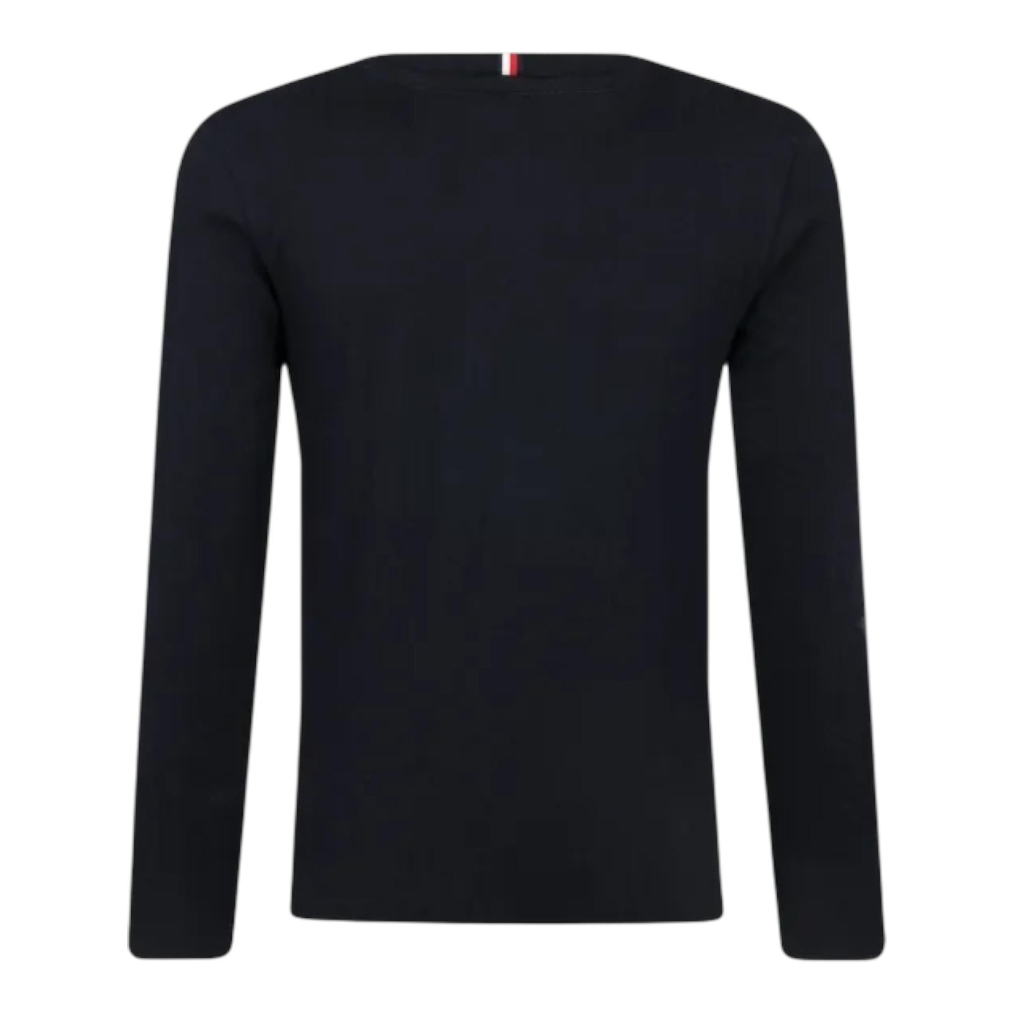 TOMMY HILFIGER shirt girocollo tinta unita con stampa in contrasto Nero per Neonato KS0KS00202XN NERO TOMMY HILFIGER 