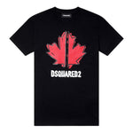 Dsquared2 T-Shirt Girocollo Tinta Unita con Stampa per Neonato DQ0702N NERO DSQUARED2 