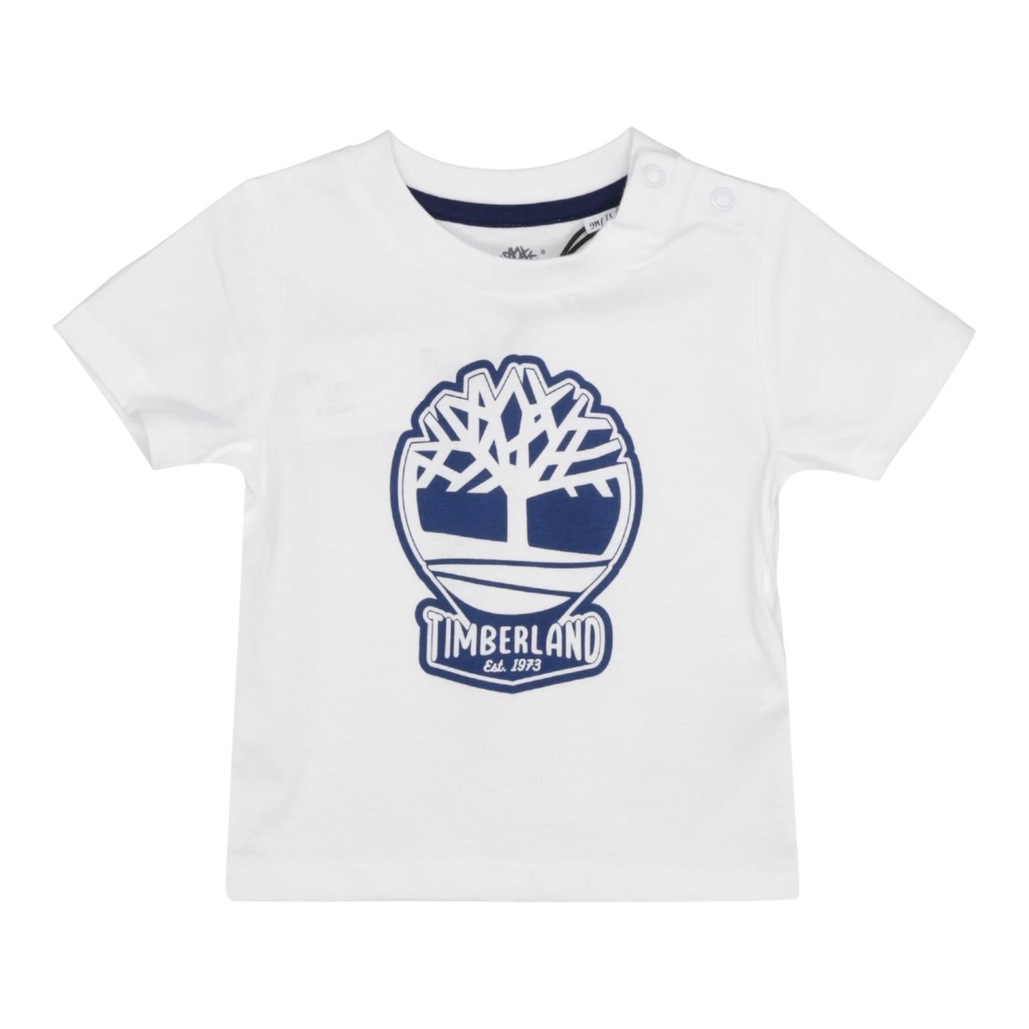 Timberland T-Shirt Girocollo Tinta Unita con Stampa per Bambino T60506J BIANCO TIMBERLAND 