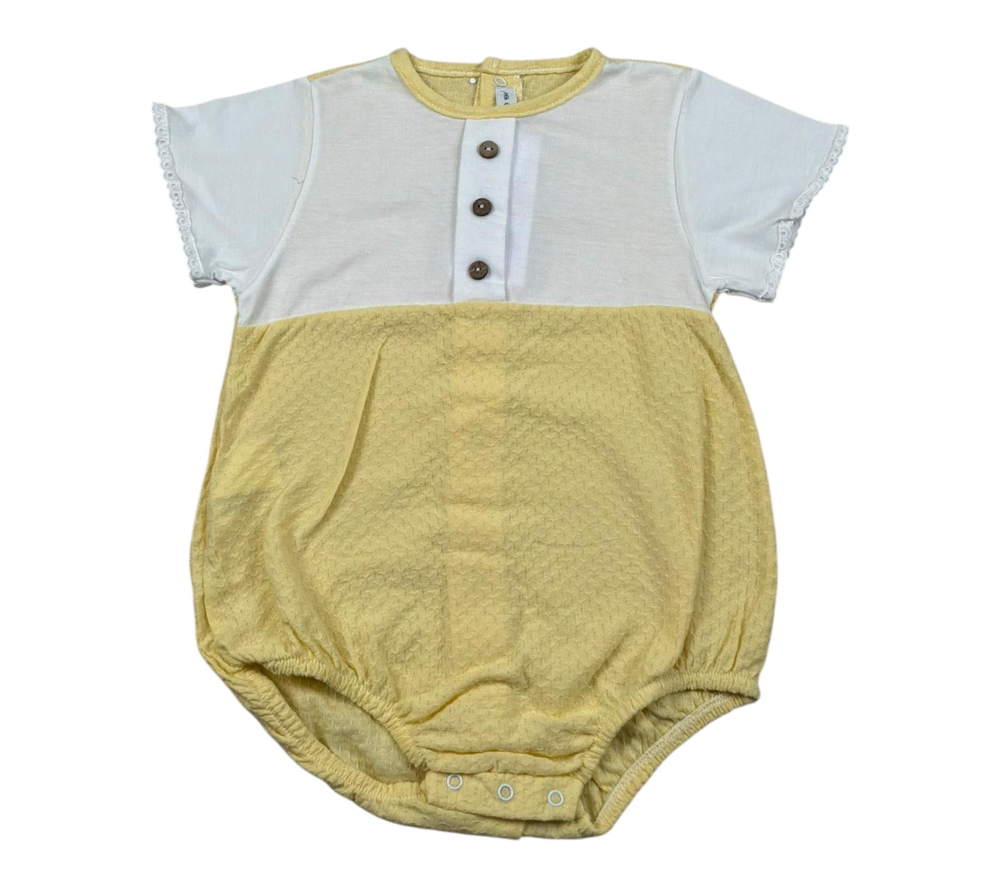 Calamaro Pagliaccetto Bicolore Mezza Manica per Neonato 32330 BIANCO/GIALLO CALAMARO 