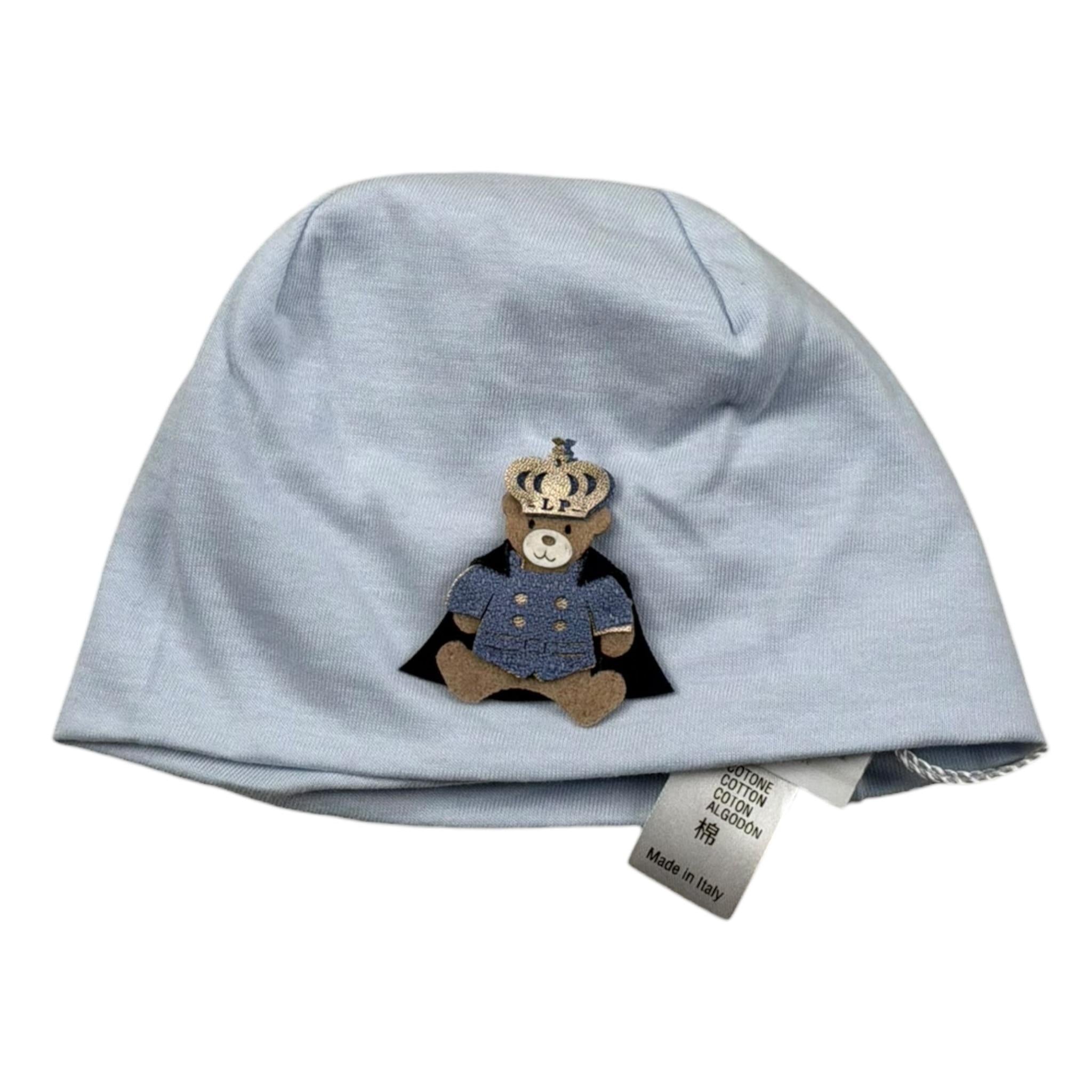 La perla Cappello Tinta Unita con Applicazione per Neonato 73662 AZZURRO LA PERLA 