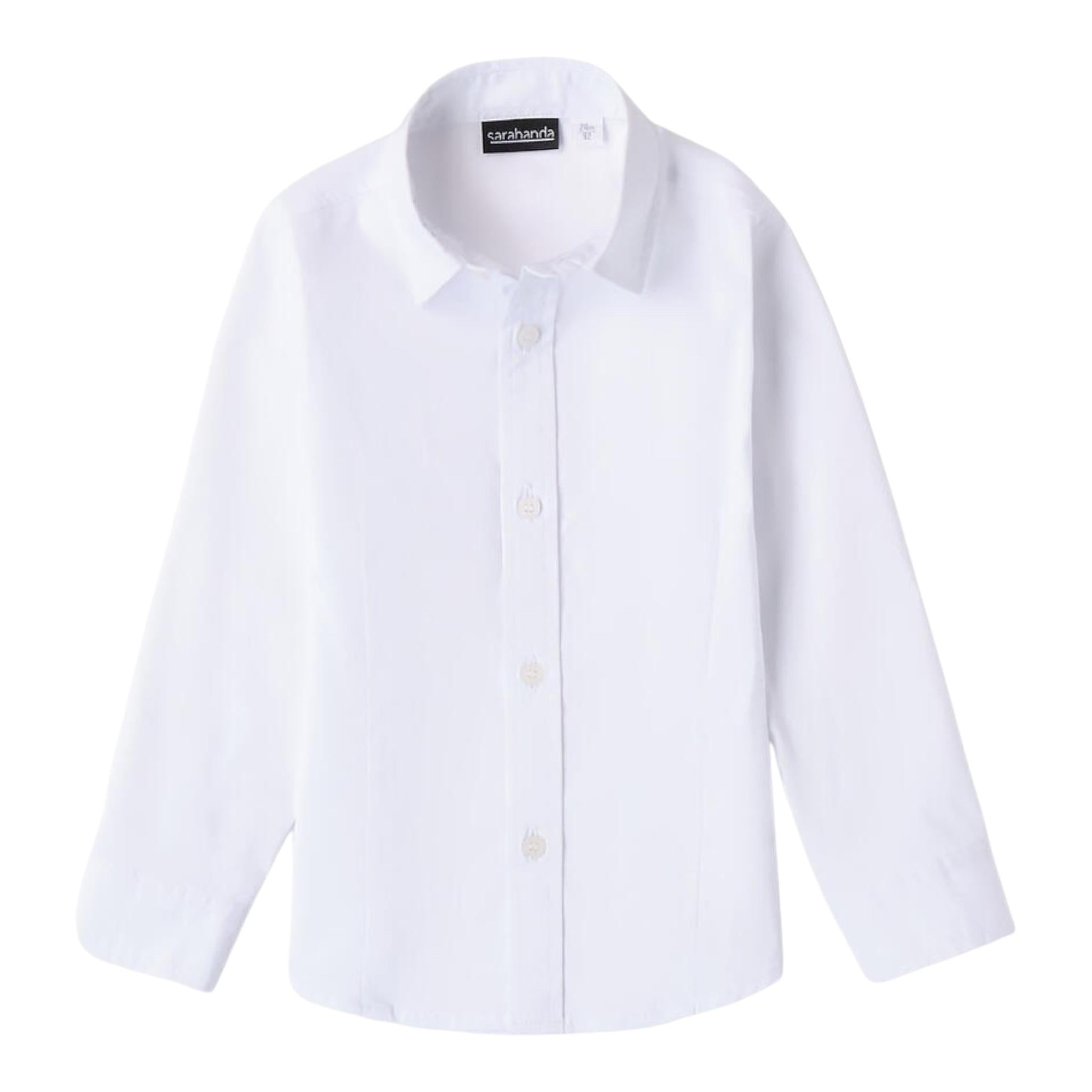 SARABANDA camicia manica lunga tinta unita con bottoni Bianco per Bambino 7130 BIANCO SARABANDA 