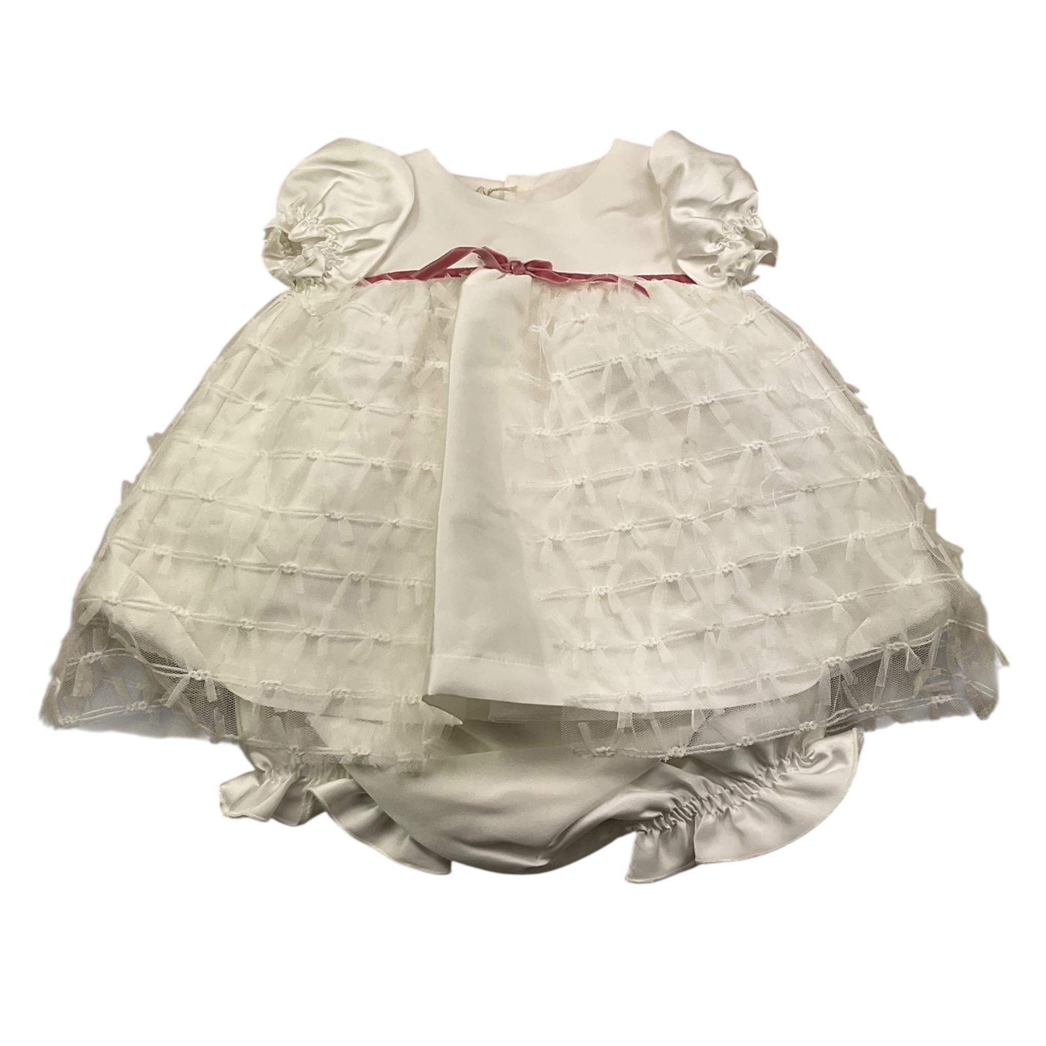 LA STUPENDERIA abito mezza manica tinta unita con culotte Bianco per Neonata CBAB54S60 BIANCO LA STUPENDERIA 