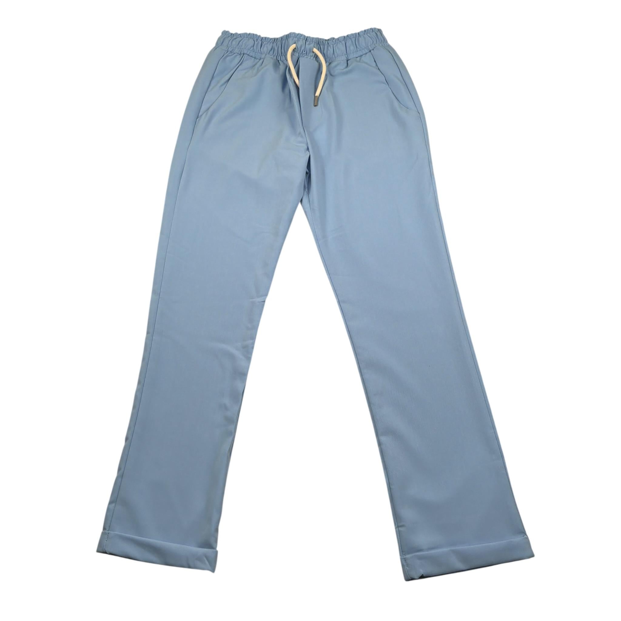 Over-D Pantalone tinta unita con Elastico In Vita Azzurro per Bambino 1505 AZZURRO OVER-D 