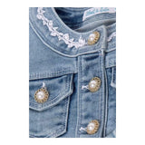 Abel & Lula Giubbino In Denim Tinta Unita con Ricami per Bambina 5369 BLU ABEL & LULA 