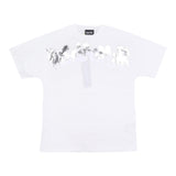 Disclaimer T-Shirt Tinta Unita Con Stampa In Contrasto Bianco Per Bambina