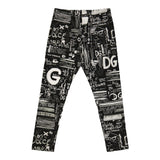 DOLCE & GABBANA leggins tinta unita con stampe in contrasto Nero per Bambina L5JP5B NERO DOLCE & GABBANA 