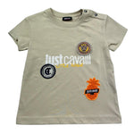 Just Cavalli T-Shirt Girocollo Tinta Unita con Logo per Neonato JIP26088TS BEIGE JUST CAVALLI 