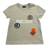 Just Cavalli T-Shirt Girocollo Tinta Unita con Logo per Neonato JIP26088TS BEIGE JUST CAVALLI 