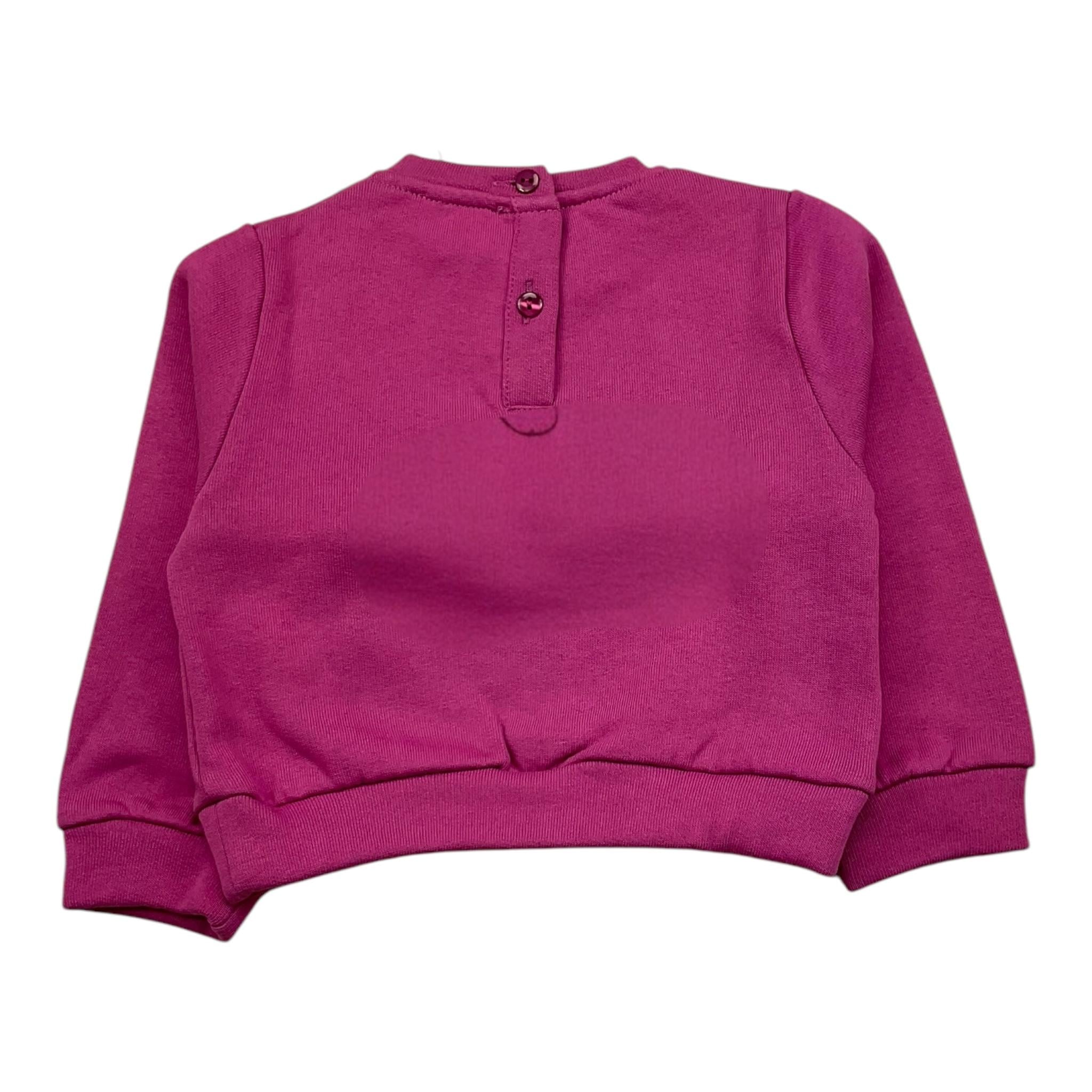 U+è BY MISS GRANT felpa chiusa girocollo tinta unita con stampa orso Viola per Neonata UE1668 VIOLA U+è BY MISS GRANT 