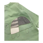 MINI BANDA shirt girocollo tinta unita con stampa Verde per Neonato 37620 VERDE MINI BANDA 