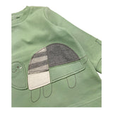 MINI BANDA shirt girocollo tinta unita con stampa Verde per Neonato 37620 VERDE MINI BANDA 