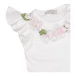 Monnalisa T-Shirt Girocollo Tinta Unita con Stampa per Bambina 11E613 BIANCO MONNALISA 