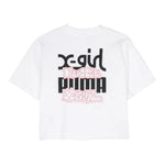 Puma T-Shirt Tinta Unita Girocollo con Logo per Bambina 624723 BIANCO PUMA 