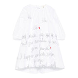 Simonetta Abit Manica Lunga Tinta Unita con Sampa per Bambina SW1B53L BIANCO SIMONETTA 