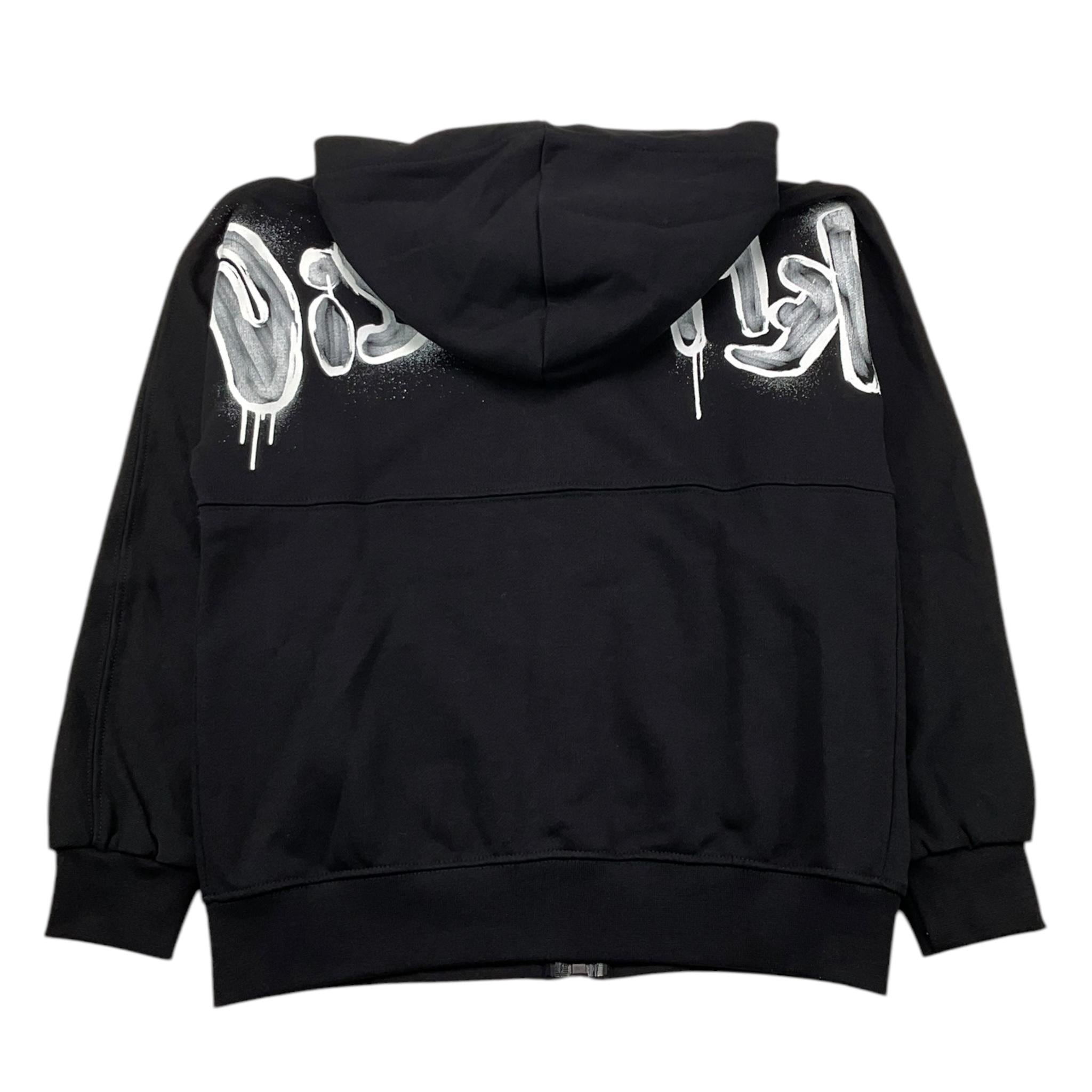 DISCLAIMER felpa con zip e cappuccio tinta unita con stampa Nero per Bambino 24IDK58243 NERO DISCLAIMER 