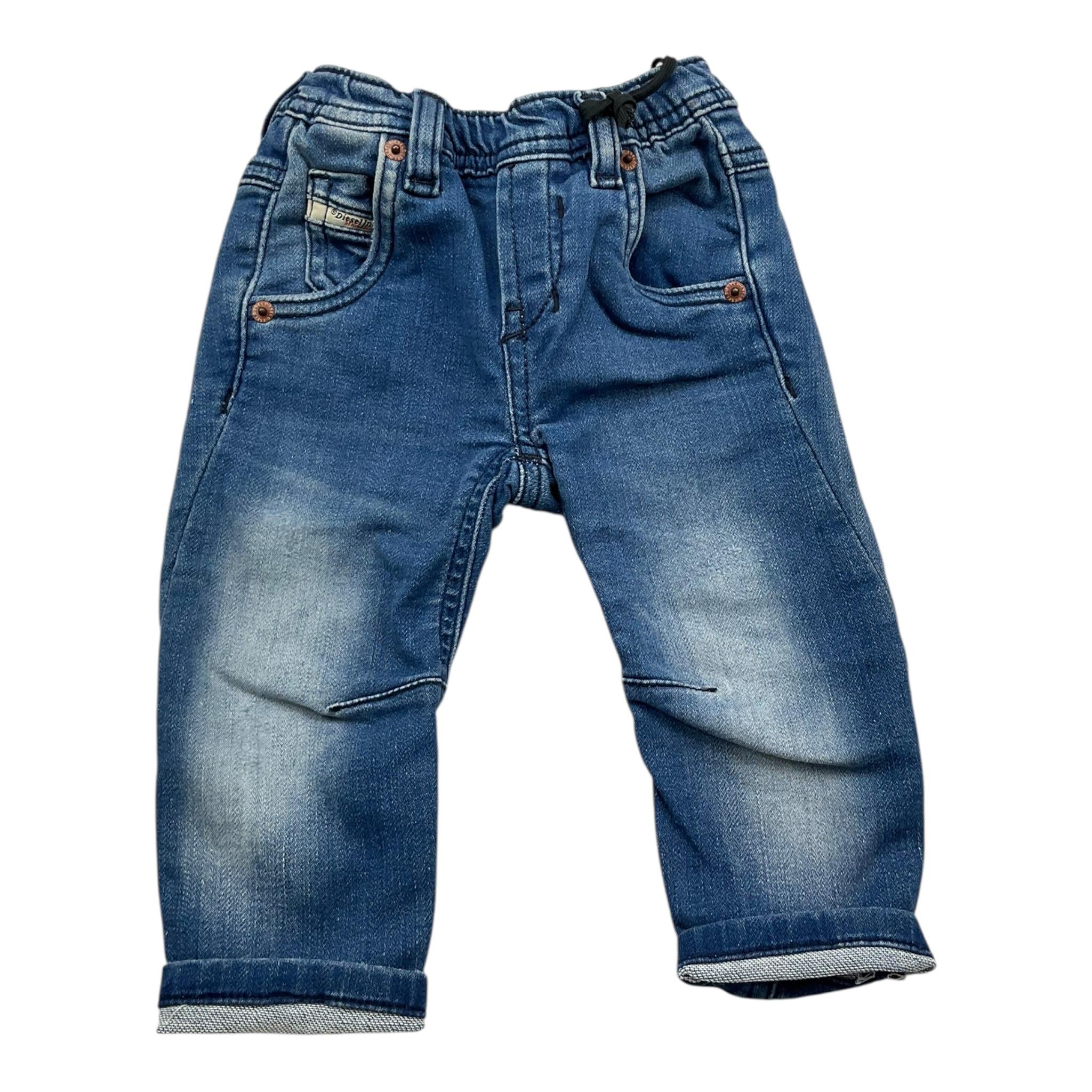 DIESEL jeans tinta unita cn elastico in vita Blu per Neonato 00K1ZJ BLU DIESEL 