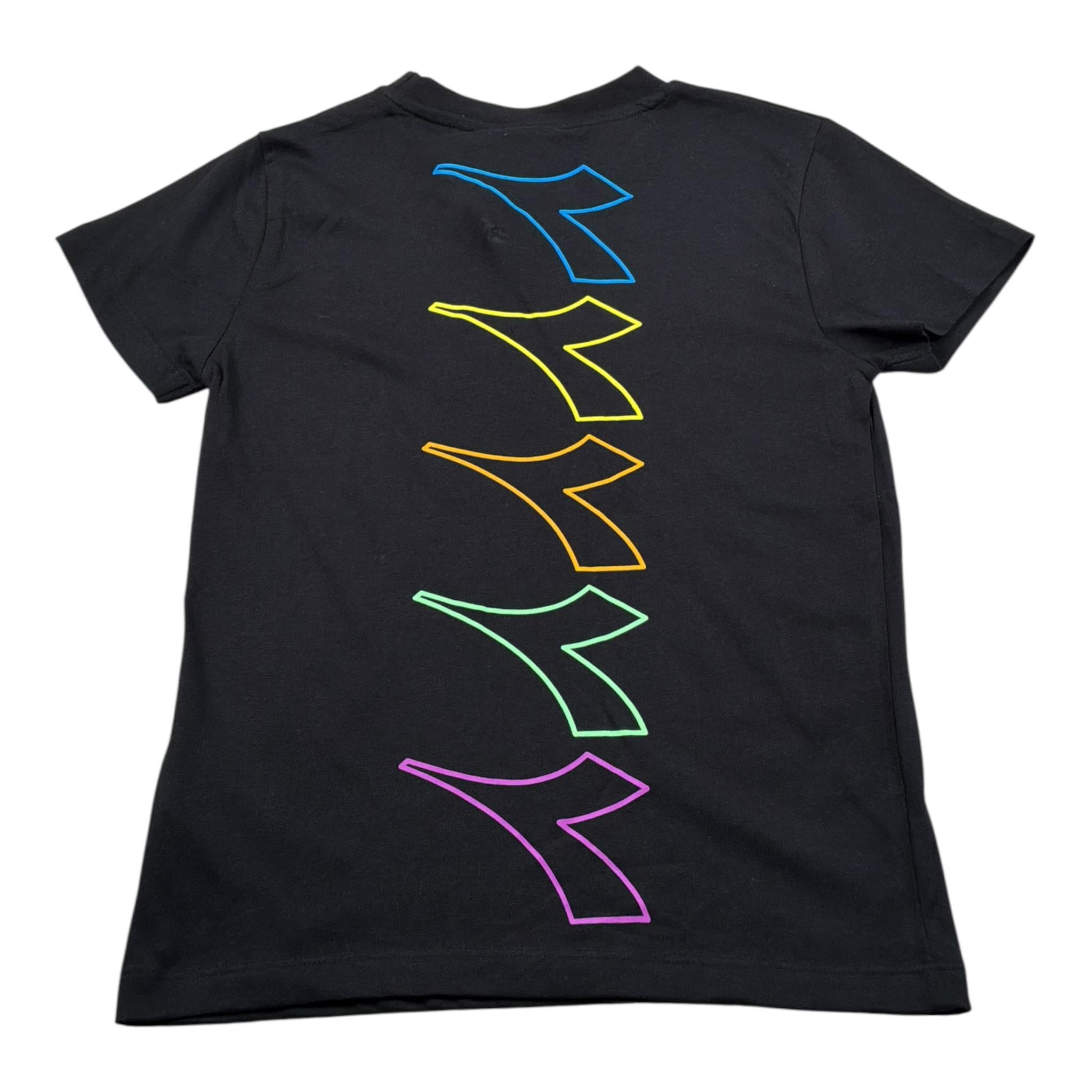 Diadora T-Shirt Girocollo tinta unita con Logo Nero per Bambino 033218 NERO DIADORA 