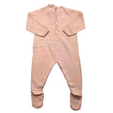Wedoble Einfarbiger rosa Langarm-Strampler für Babymädchen