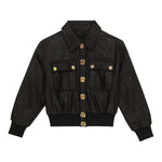 BALMAIN felpa con bottoni tinta unita lurex Nero per Bambina 6R2A77 NERO BALMAIN 