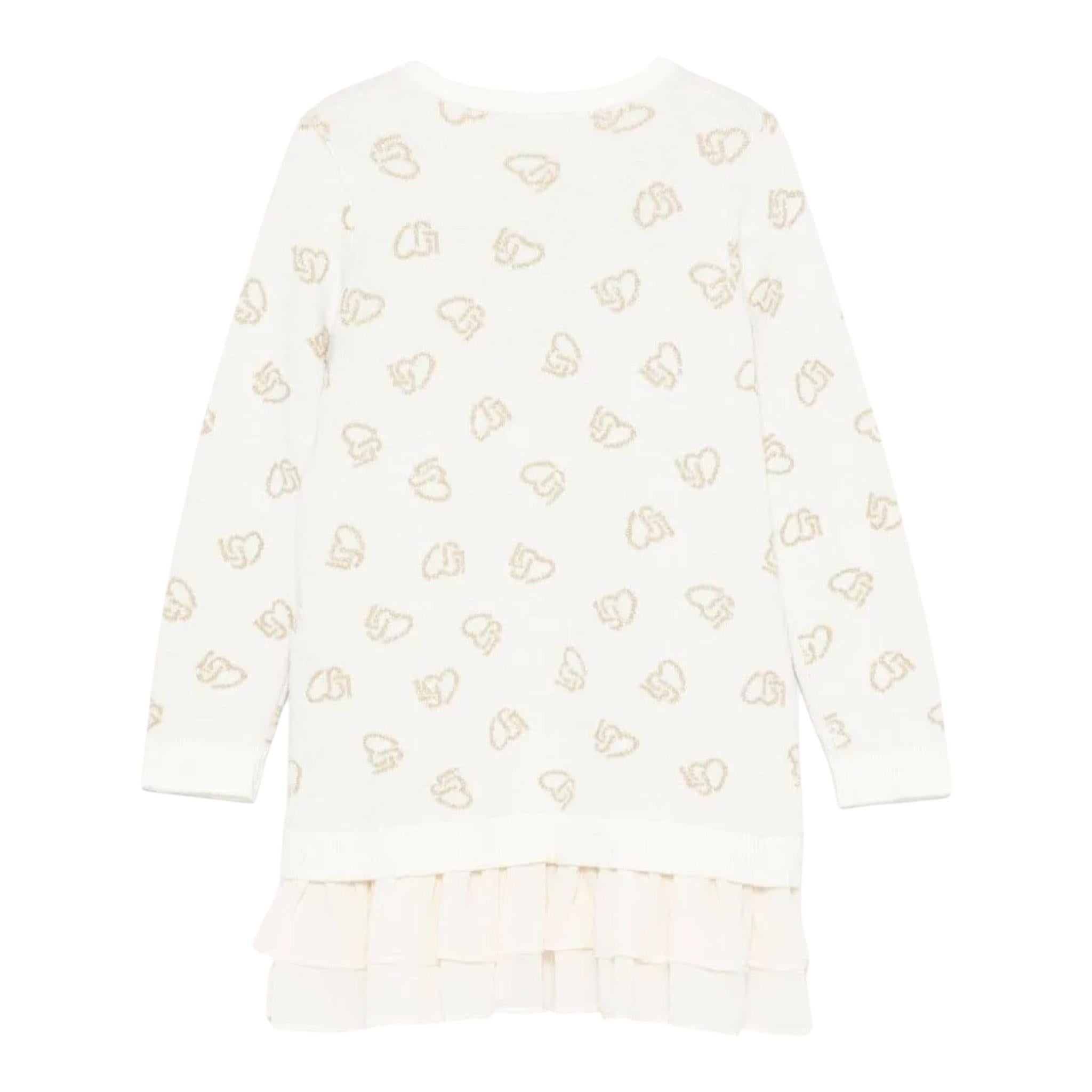 LIU JO abito manica lunga in maglia Panna per Bambina KF4041 PANNA LIU JO 