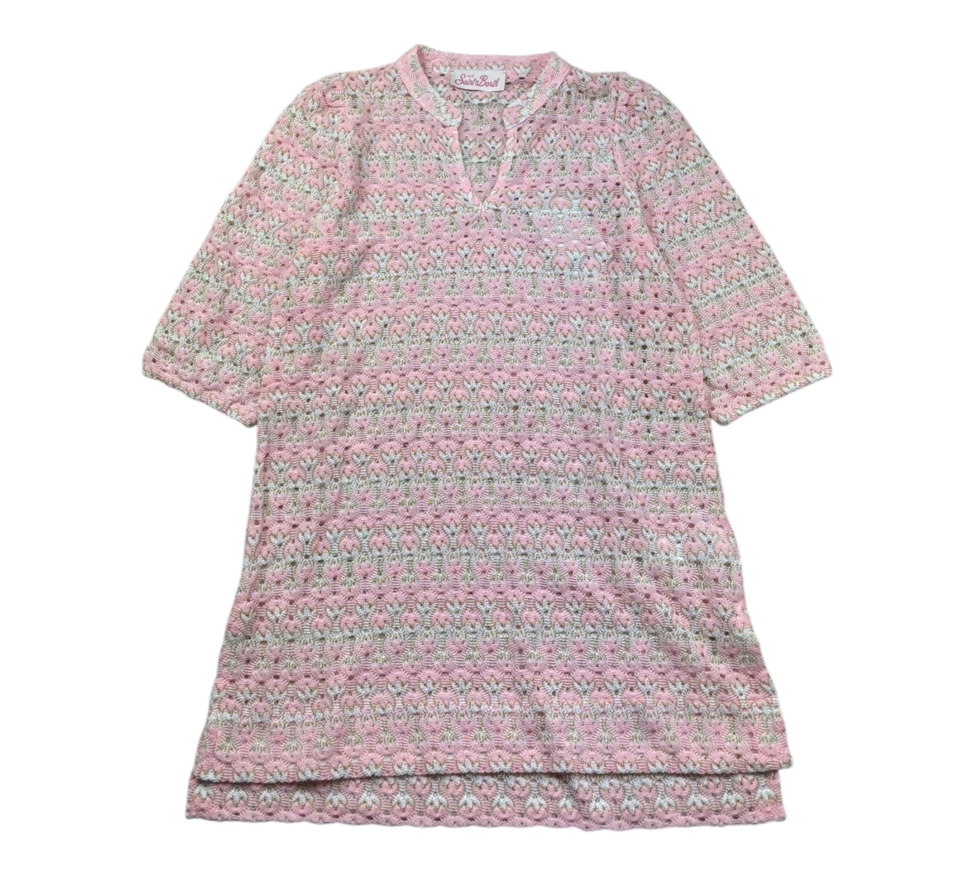 Saint Barth Abito Mezza Manica con Trafori per Bambina JUM001 ROSA SAINT BARTH 