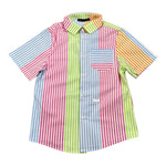 Daniele Alessandrini Camicia Tinta Unita con Fantasia A Righe Mezza Manica per Bambino 1236C00295 BIANCO DANIELE ALESSANDRINI 