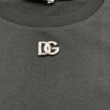 Dolce & Gabbana T-Shirt Girocollo Tinta Unita con Logo per Bambina L5JTKT NERO DOLCE & GABBANA 