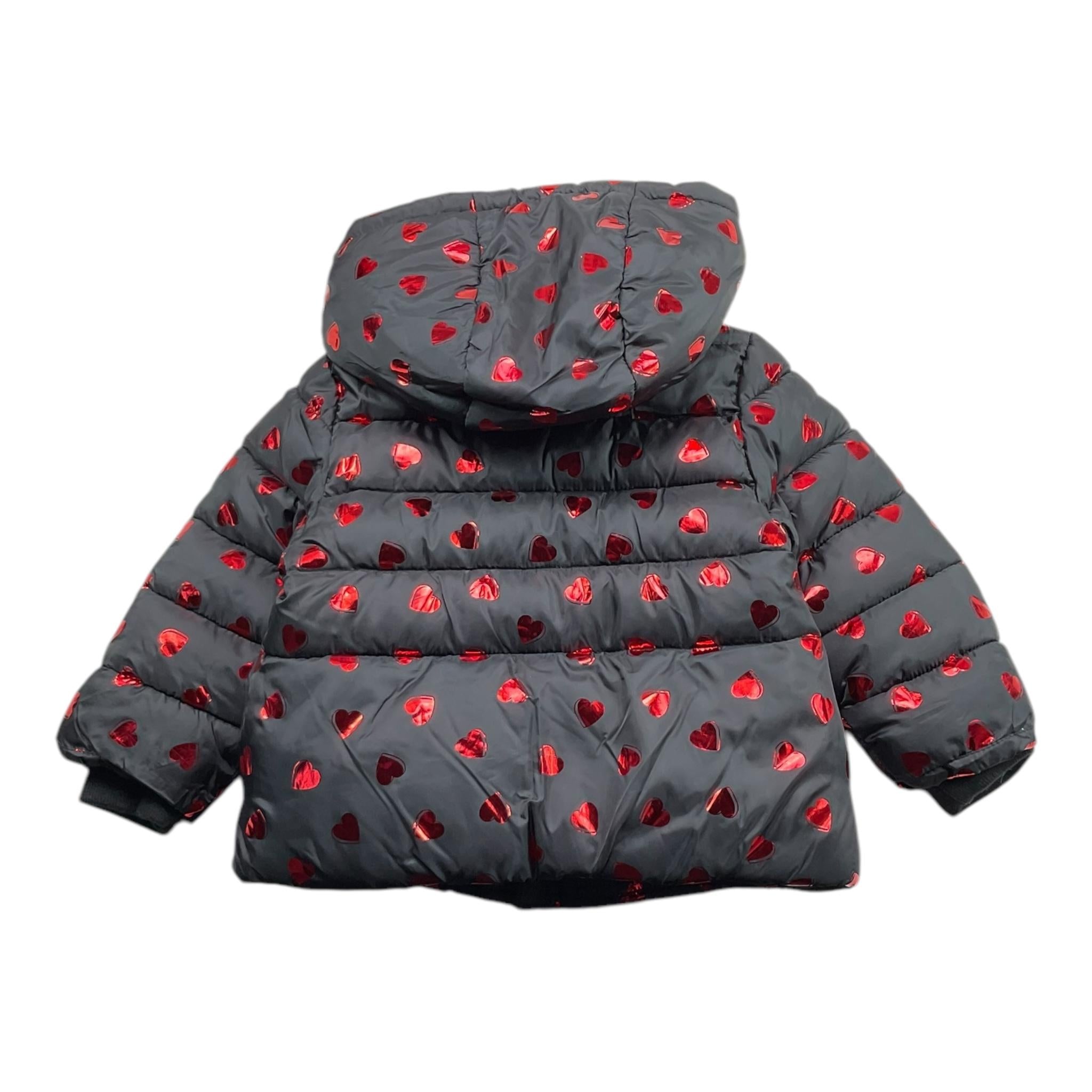 CANADA HOUSE giubbino tinta unita con fantasia cuori zip e cappuccio Nero per Neonata 24461410 NERO CANADA HOUSE 
