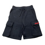 Diadora Bermuda In Tuta Tinta Unita Con Stampa Nero Per Bambino