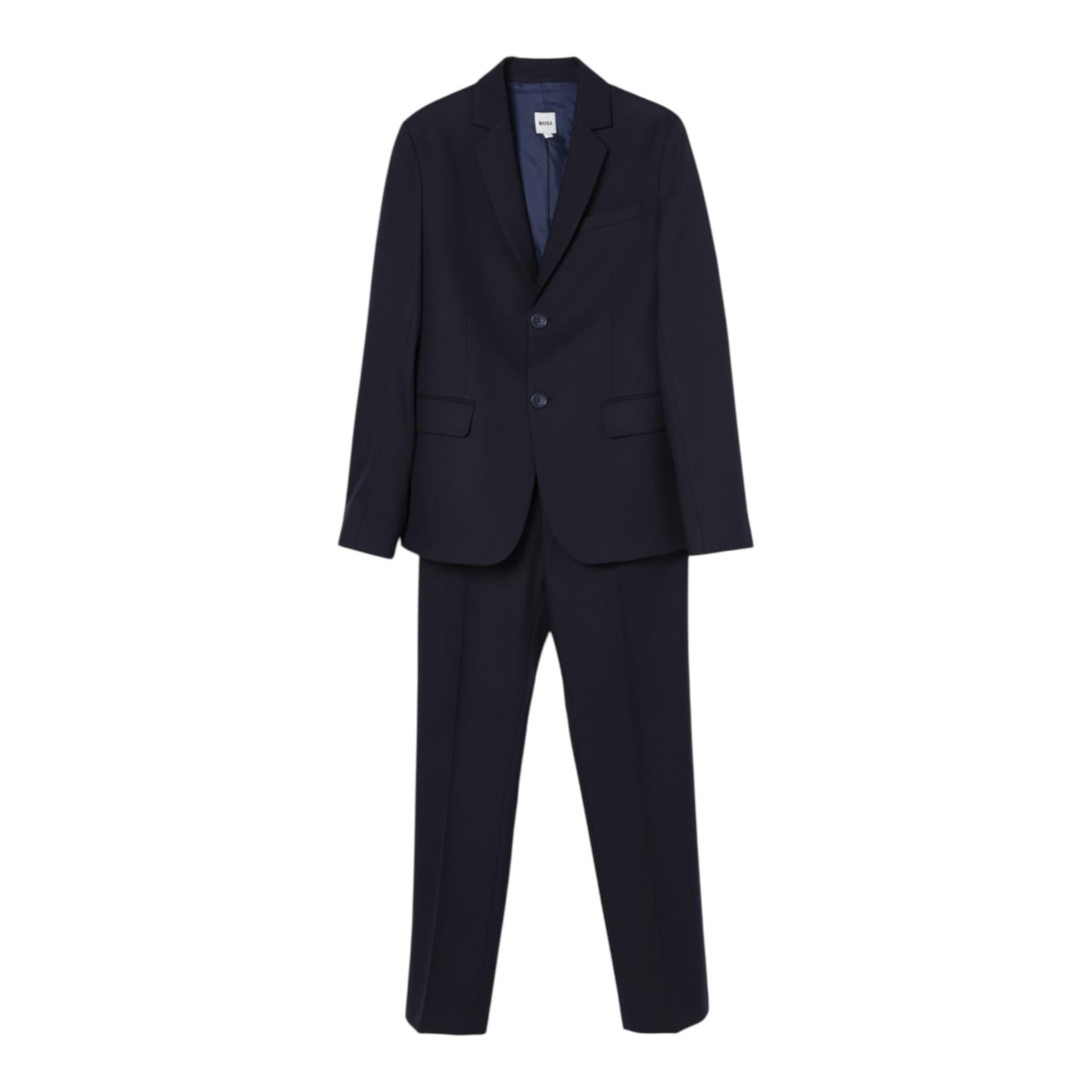 Boss Completo 2 Pezzi Giacca-Pantalone Tinta Unita per Bambino J51967 BLU BOSS 