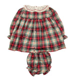 VALENTINA BEBES abito tinta unita fantasia scozzese con coulotte Rosso per Bambina MAR92 ROSSO VALENTINA BEBES 