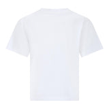 MAX&Co. t-shirt girocollo tinta unita con logo Bianco/blu per Bambina MX0005 BIANCO/BLU MAX&Co. 
