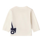 I DO maglia girocollo tinta unita con ricamo Panna per Neonato 4A207 PANNA I DO 