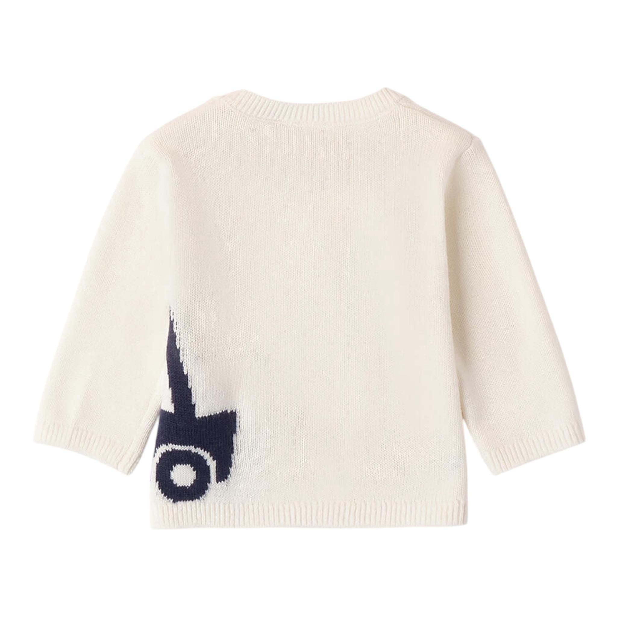 I DO maglia girocollo tinta unita con ricamo Panna per Neonato 4A207 PANNA I DO 
